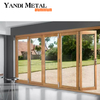 Современные оптовые большие складные двери из алюминия с двойным остеклением и порошковым покрытием
