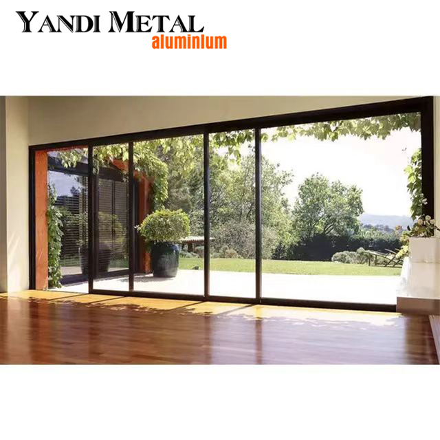 Yandi Aluminium Оптовая продажа, новый современный дизайн, звукоизоляционная дверь из закаленного алюминиевого профиля