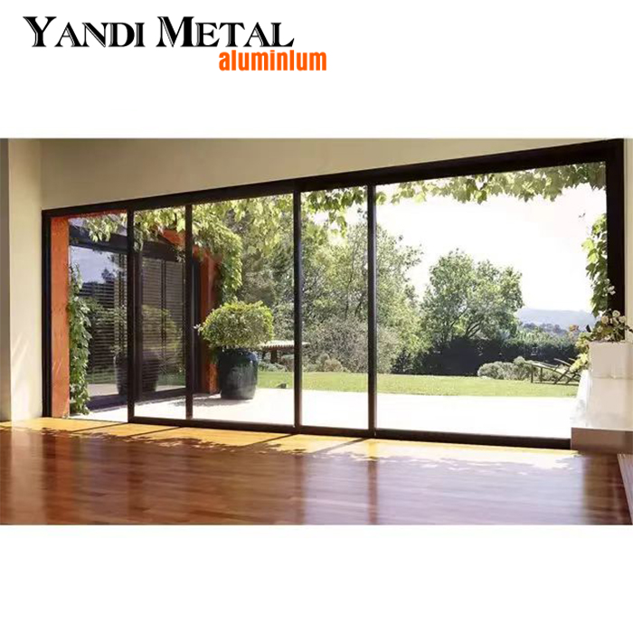 Yandi Aluminium Оптовая продажа, новый современный дизайн, звукоизоляционная дверь из закаленного алюминиевого профиля