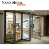 Современные оптовые большие складные двери из алюминия с двойным остеклением и порошковым покрытием