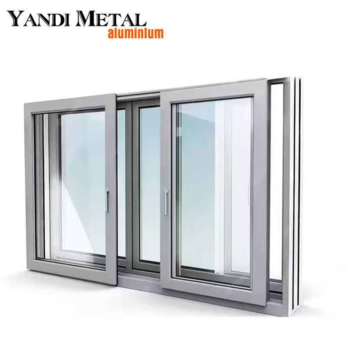 Профессиональный дизайн Yandi Aluminium может быть изготовлен по индивидуальному заказу, алюминиевое изоляционное окно с двойным остеклением и экраном.