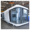 Мобильная семейная космическая капсула Smart Camping в современном стиле с гостиничными занавесками, активируемыми голосом